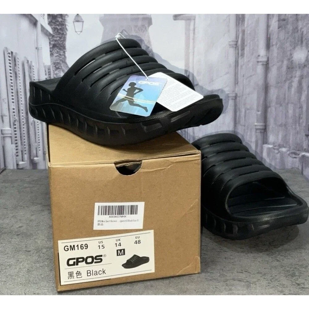 Kuailu Men’s Recovery Sandals Orthotic Arch Support Orthopaedic Slipper Size 15